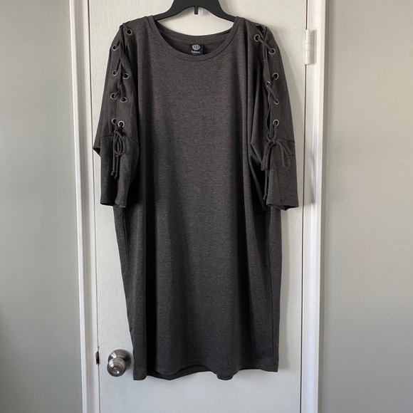 NWT Bobeau Cold Shoulder Gray Knit Sweater Dress 2X - Picture 12 of 16